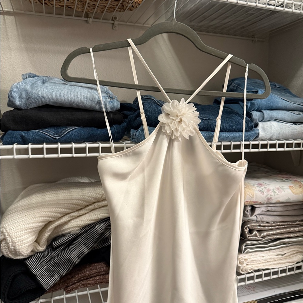 Elegant Cream Spaghetti Strap Top